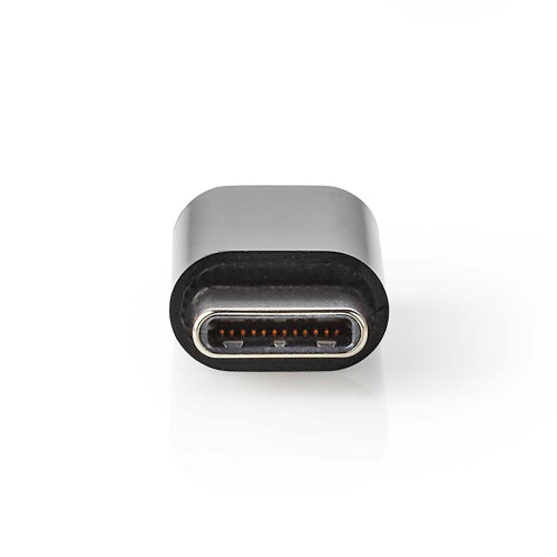 USB-C adaptér | USB 2.0 | USB-C samec | USB Micro-B samice | 480 Mbps | Kulatý | Poniklovaný | Černá | Box
