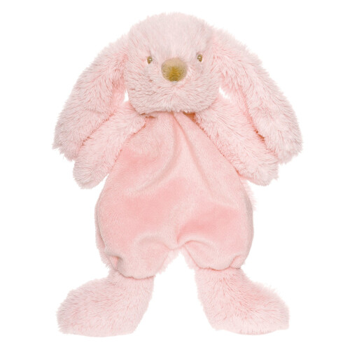 Doudou bébé, lapin rose, doux, 29 cm, lavable en machine