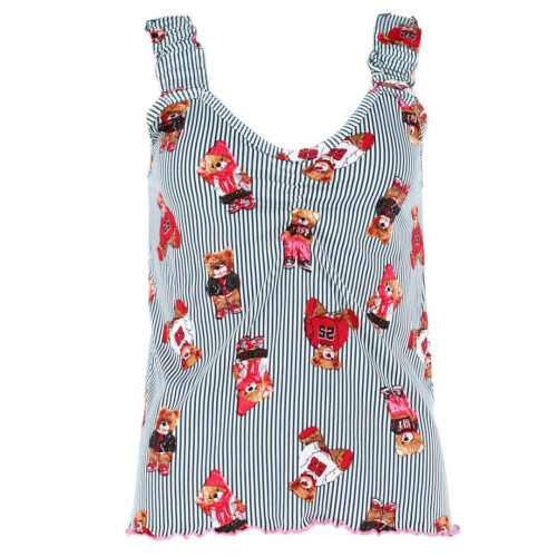 un-bearably cute Ladies Ruffle Tank Teddy Bear Pyjama Set 2