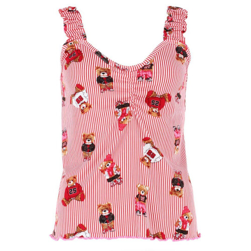 un-bearably cute Ladies Ruffle Tank Teddy Bear Pyjama Set 2
