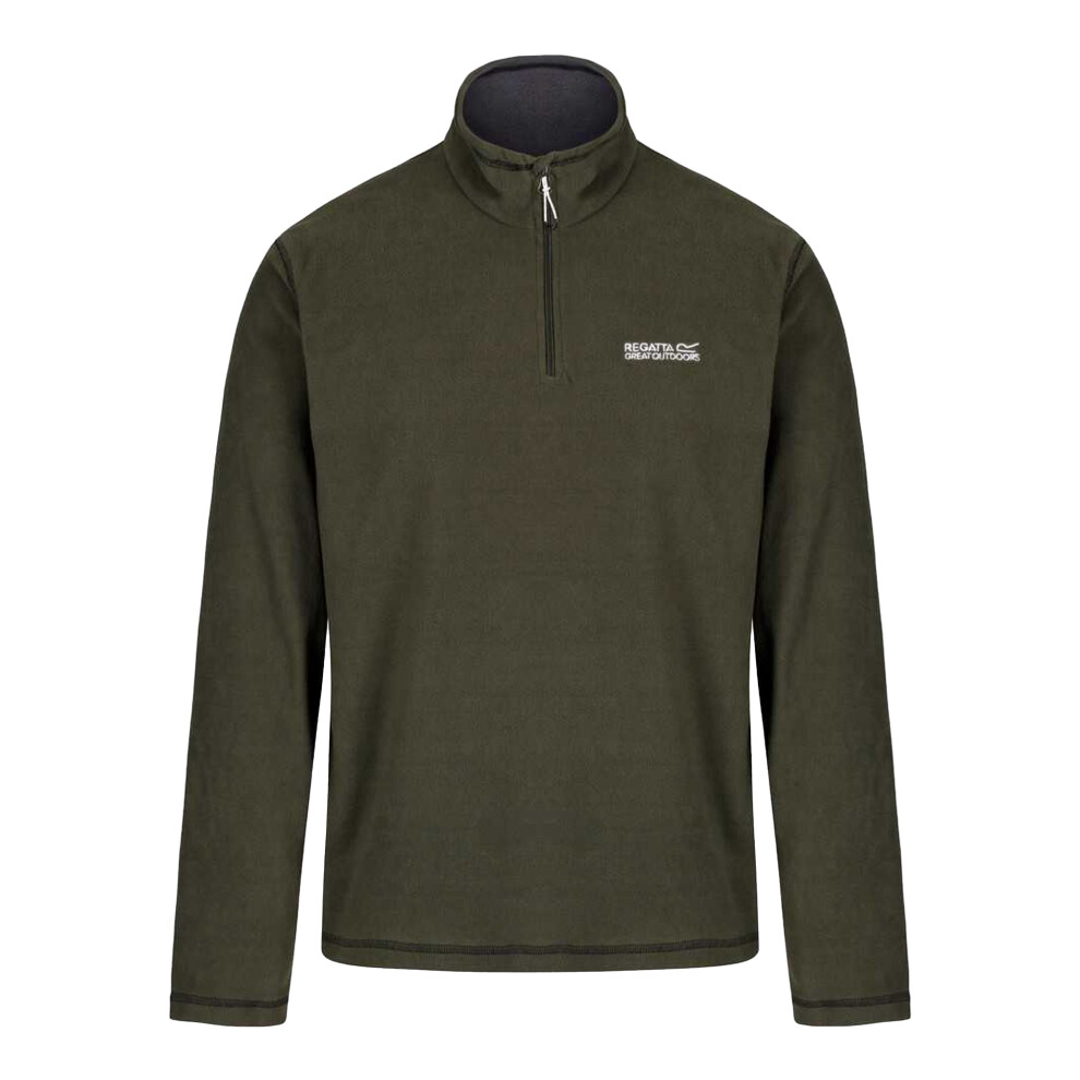 Regatta Men's Dark Great Outdoors Thompson Half Zip Fleece Top - Khaki - 3XL - Khaki - 100% Polyester - Image 3