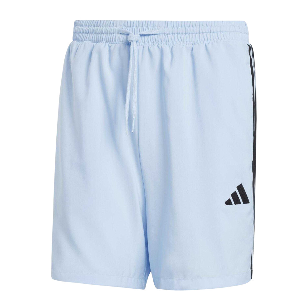 Adidas (Xl, Glow Blue/Black) Mens 3 Stripes Shorts