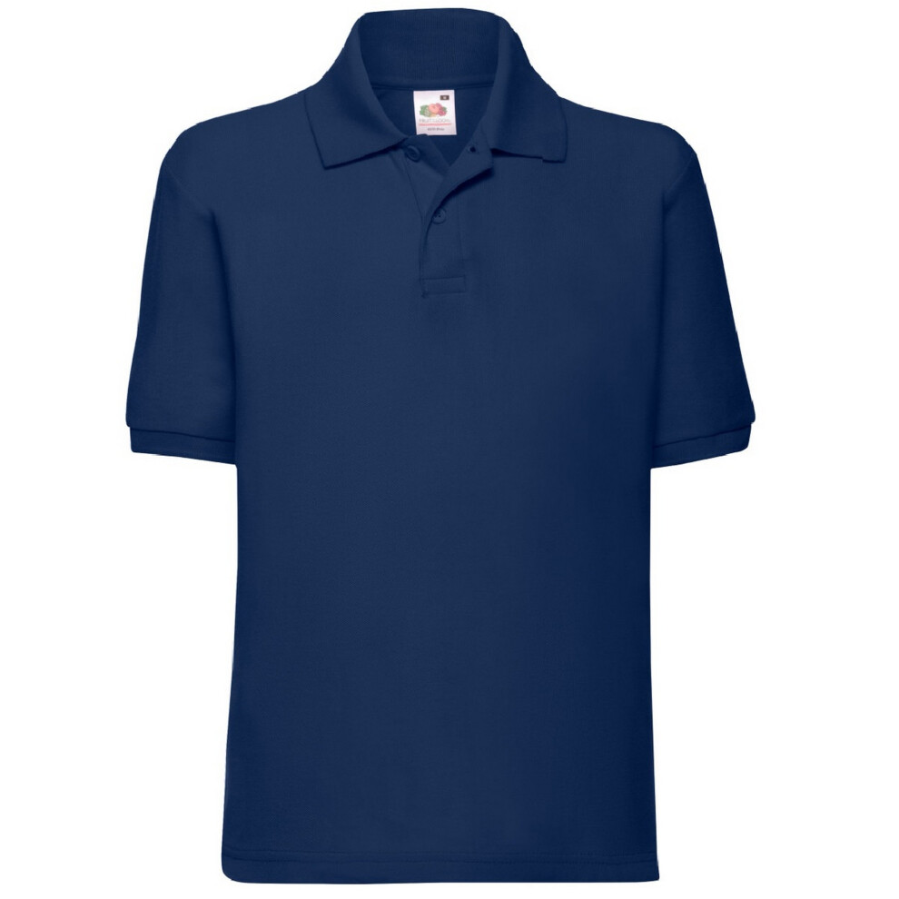 Fruit Of The Loom (3-4, Navy) Childrens/Kids Pique Short-Sleeved Polo Shirt