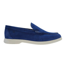 (9 UK, Blue) Nicholas Deakins Mens Francis Suede Slip-on Loafers