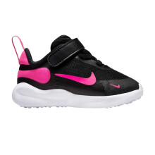 (4 UK Child, Black/Pink) Nike Baby Revolution 7 Swoosh Mesh Trainers
