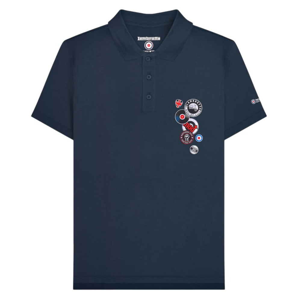 Lambretta (Xl, Navy) Mens Badge Polo Shirt