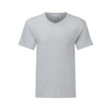 (XL, Heather Grey) Fruit Of The Loom Mens Iconic 150 V Neck T-Shirt
