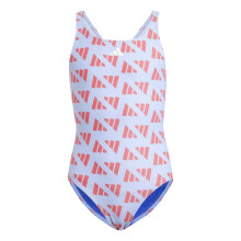 (13-14 Years, Violet/Red) Adidas Girls Graphic Print Logo One Piece Swimsuit