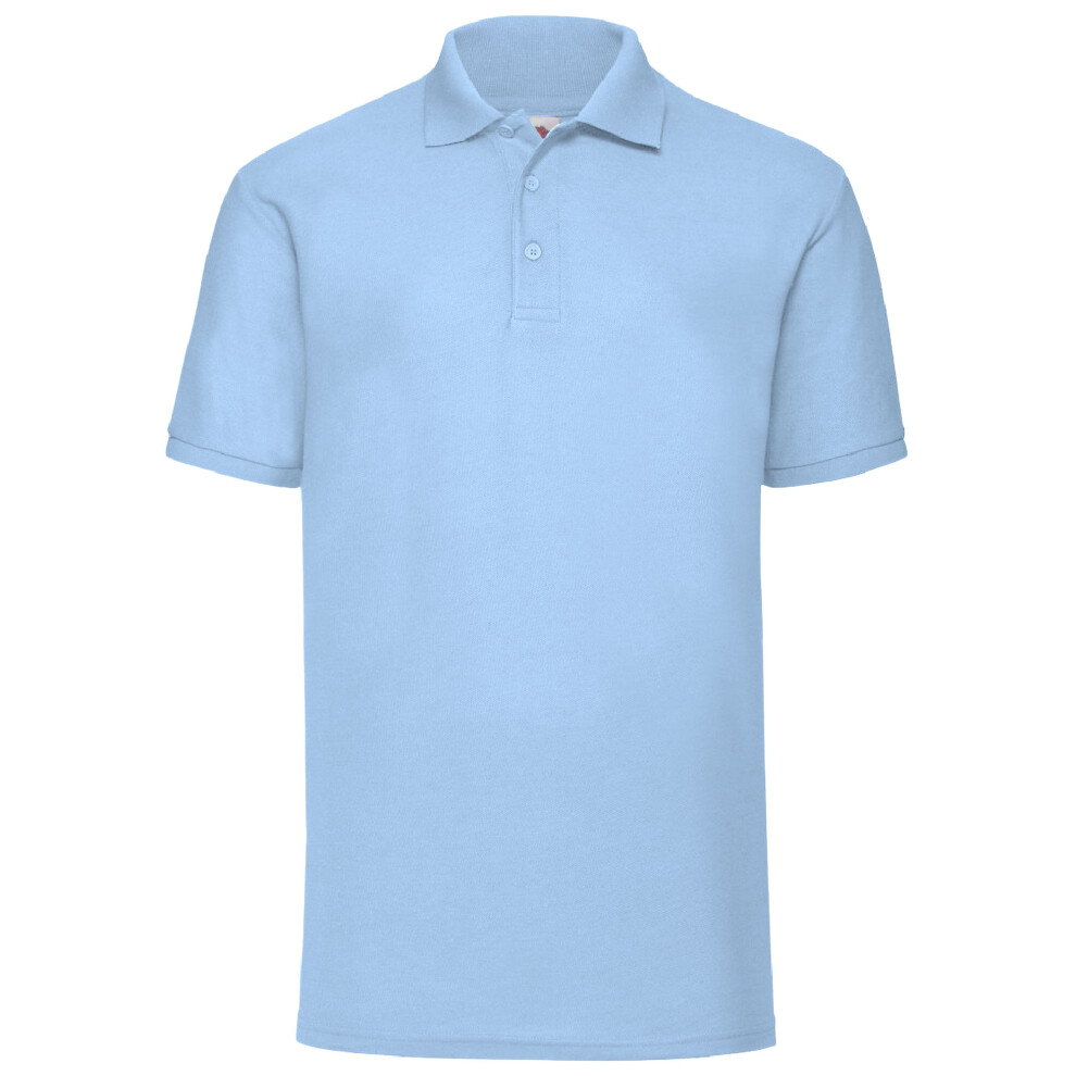 Fruit Of The Loom (M, Sky Blue) Mens 65/35 Pique Short Sleeve Polo Shirt