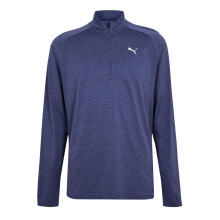(XL, Blue Heather) Puma Mens Performance Quarter Zip Tailored Long-Sleeved Top