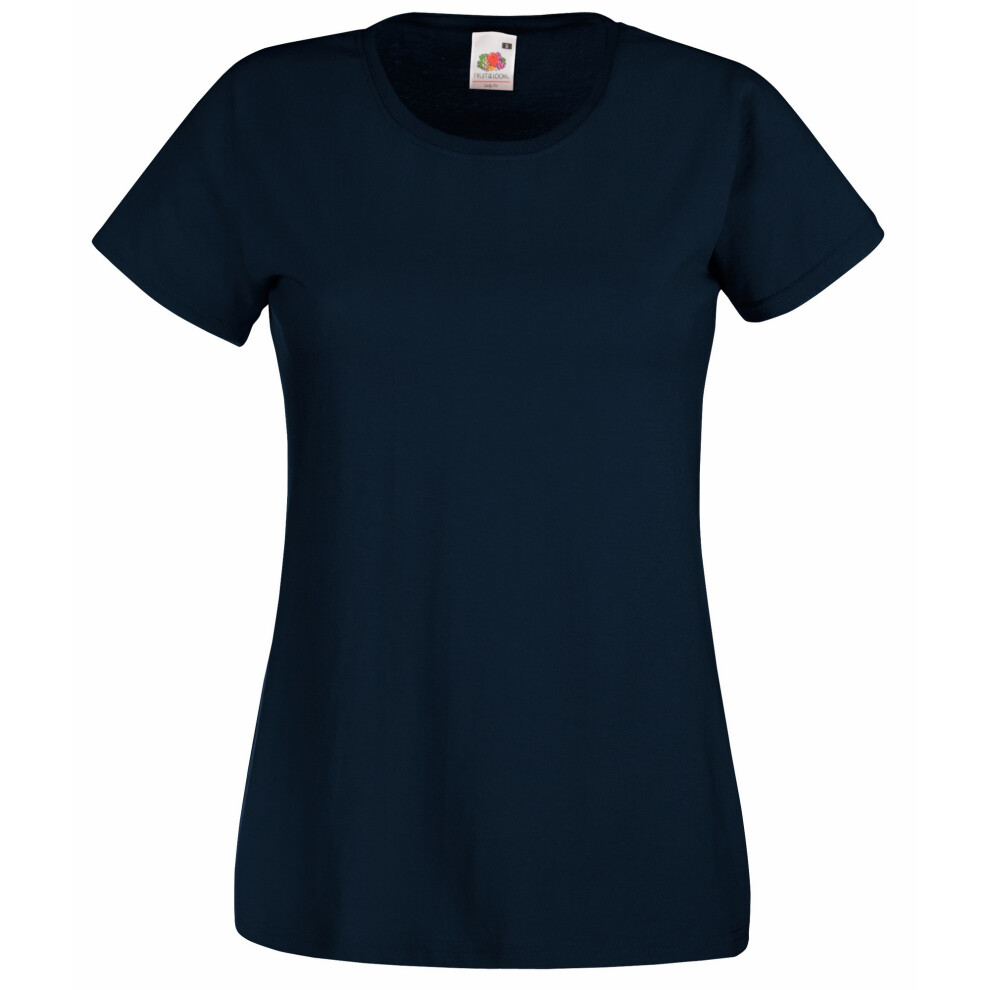 Fruit Of The Loom (M, Deep Navy) Ladies/Womens Lady-Fit Valueweight Short Sleeve T-Shirt