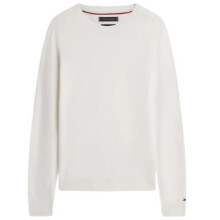 (L, Ivory) Tommy Hilfiger Mens Organic Cotton Crew Neck Jumper