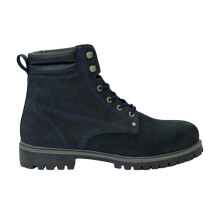 (12 UK, Navy) Nicholas Deakins Mens Ash Leather Padded Collar Ankle Boots