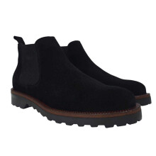 (11 UK, Black) Nicholas Deakins Mens Republic Suede Flat Chelsea Boots