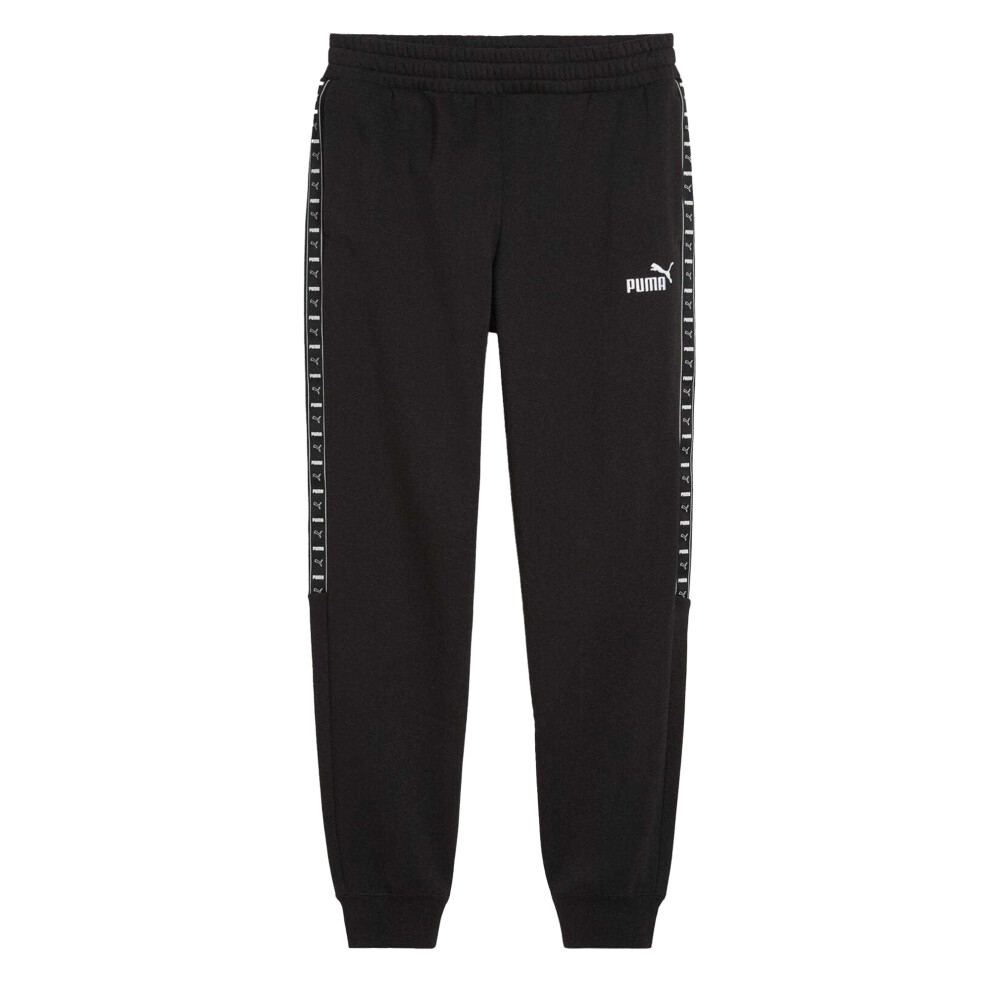 Puma (S, Black) Mens Fleece Ribbed Cuff Joggers