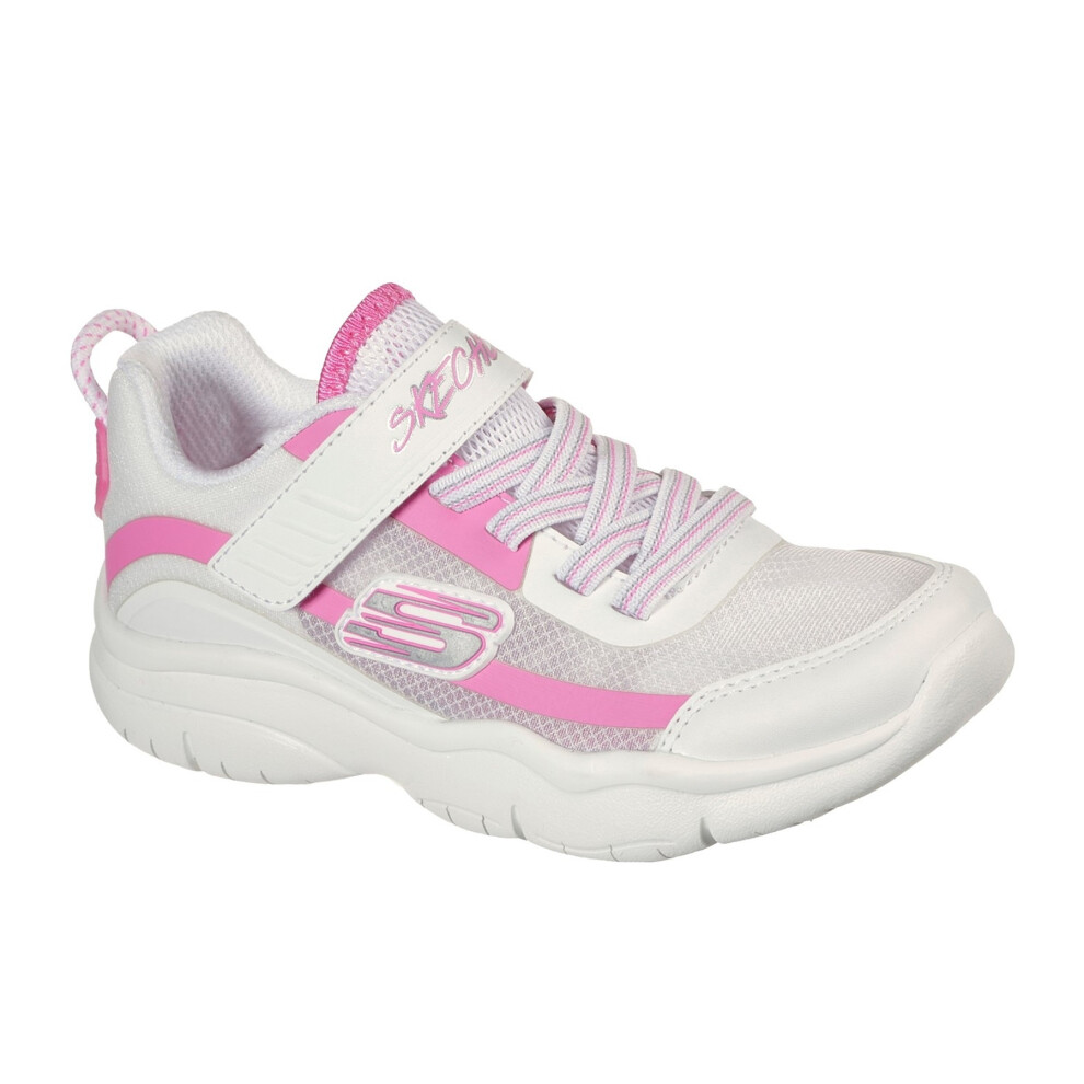 Skechers (11 Uk Child, White/Pink) Childrens/Kids Flexblast Trainers