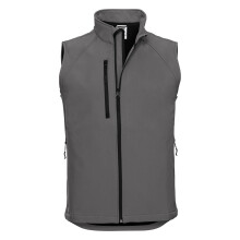 (S, Titanium) Russell Mens 3 Layer Soft Shell Gilet Jacket