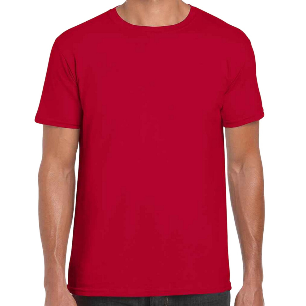 Gildan (S, Cherry Red) Mens Short Sleeve Soft-Style T-Shirt