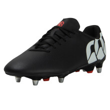 (6.5 UK, Black/White) Canterbury Unisex Adult Speed Raze Soft Ground Rugby Boots
