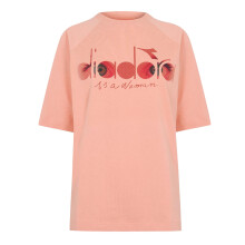 (8 UK, Coral Red) Diadora Womens/Ladies Flowers Crew Neck Raglan T-Shirt