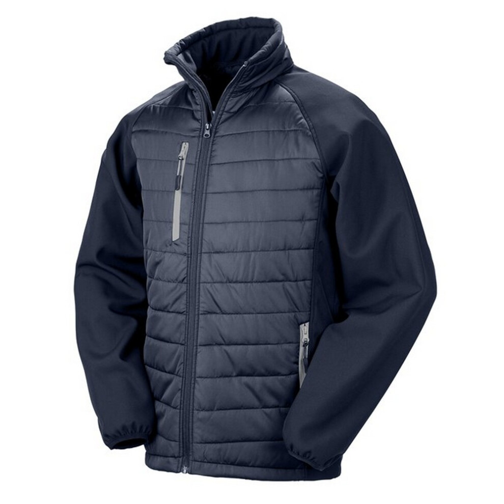 Result (Xl, Navy/Grey) Unisex Adult Compass Softshell Padded Jacket