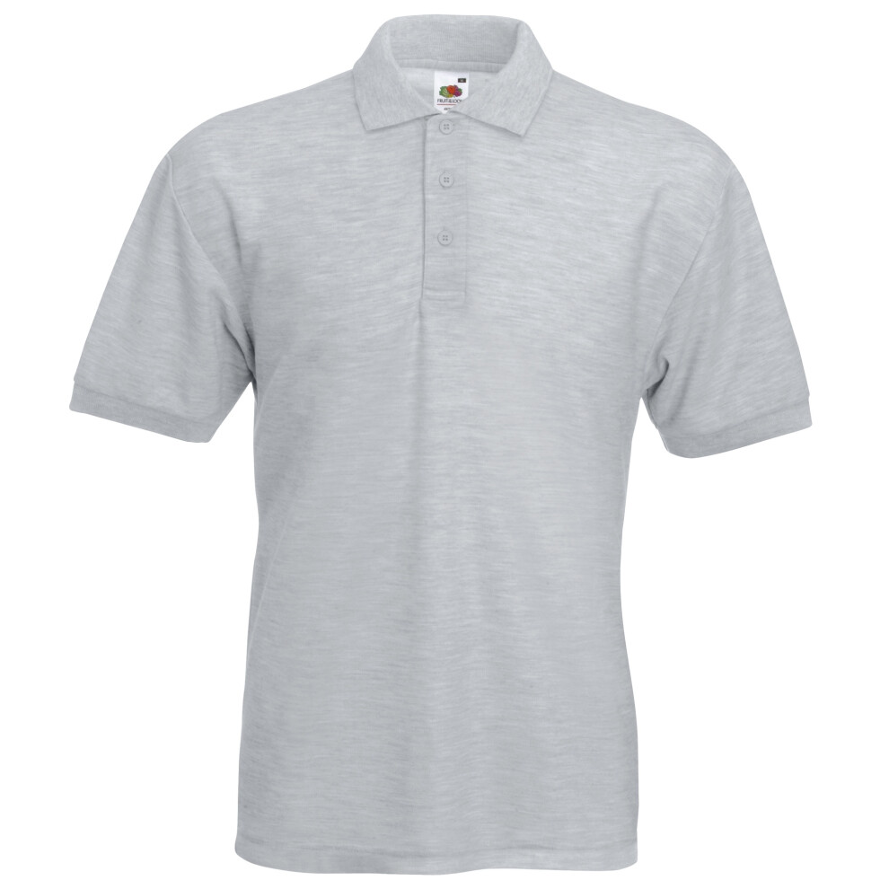 Fruit Of The Loom (2Xl, Heather Grey) Mens 65/35 Pique Short Sleeve Polo Shirt