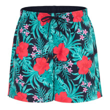 (L S, Mulberry) Hot Tuna Mens Tropical Floral Swim Shorts