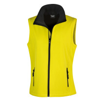(XL, Yellow / Black) Result Core Womens/Ladies Printable Softshell Bodywarmer