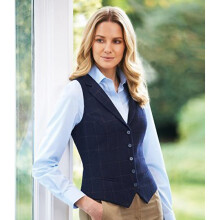 (L, Navy Check) Brook Taverner Womens/Ladies Nashville Waistcoat