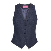 (S, Navy Herringbone) Brook Taverner Womens/Ladies Nashville Waistcoat