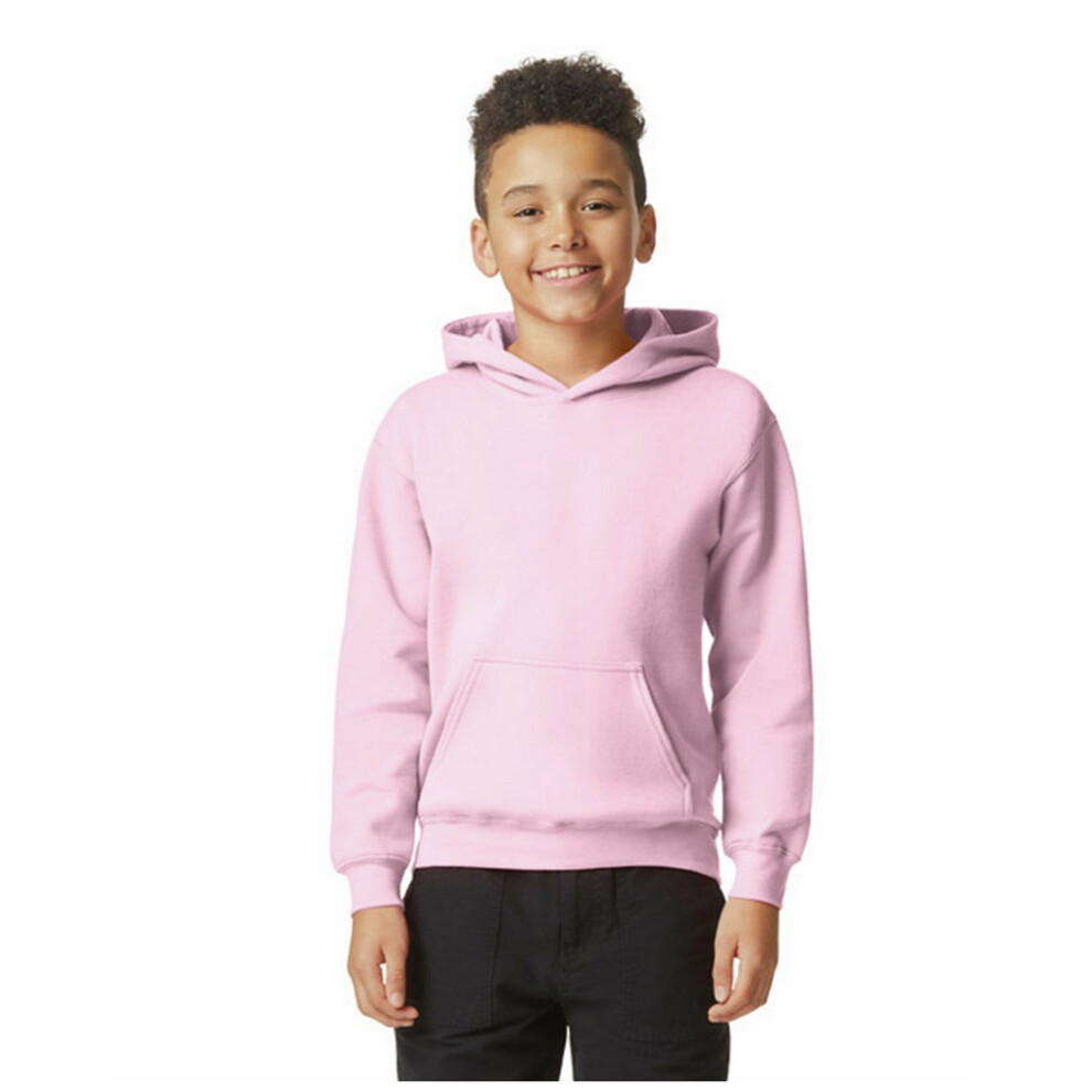 Gildan (7-8 Years, Light Pink) Childrens/Kids Softstyle Plain Midweight Hoodie