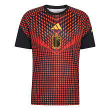(M, Black/Red) Adidas Mens 2026 Pre Match Belgium Football Shirt