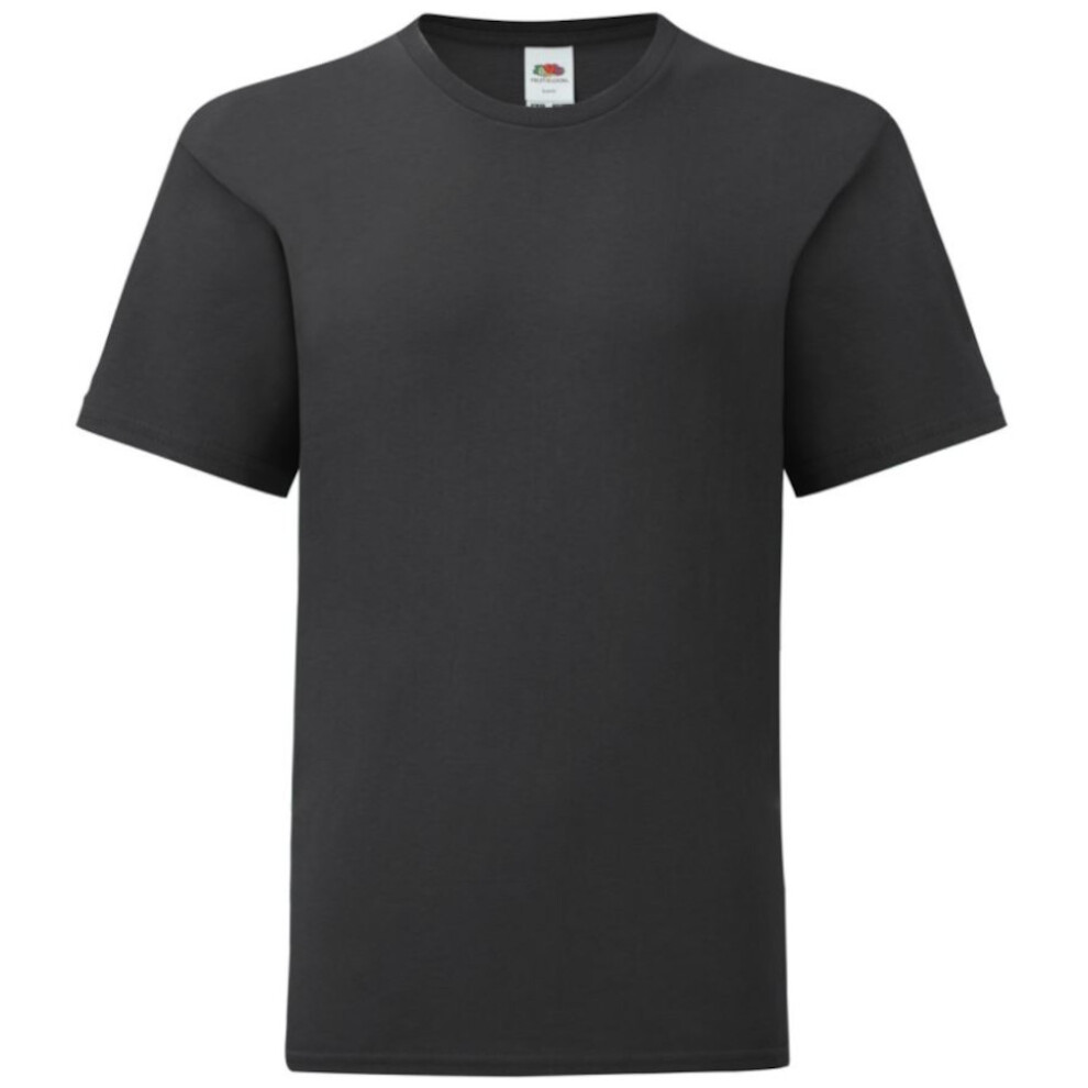 Fruit Of The Loom (5-6 Years, Black) Childrens/Kids Iconic T-Shirt