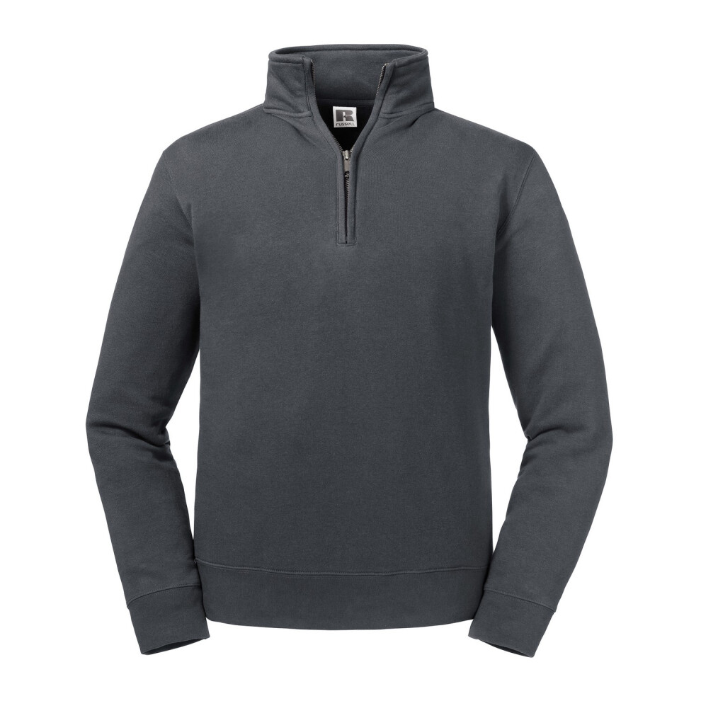 Russell (L, Convoy Grey) Mens Authentic Quarter Zip Sweatshirt