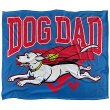 (127cm x 152cm, Multicoloured) Superman Krypto Dog Dad Soft Touch Fathers Day Blanket