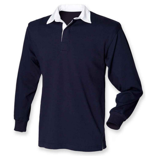 (S, Navy) Front Row Mens Original Rugby Shirt