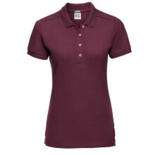 (2XL, Burgundy) Russell Womens/Ladies Stretch Short Sleeve Polo Shirt