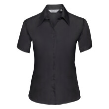 (2XL, Black) Russell Collection Ladies/Womens Short Sleeve Ultimate Non-Iron Shirt