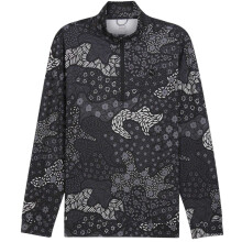 (XL, Black/Slate) Puma Mens Camo Quarter Zip T-Shirt