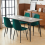 AINPECCA 4PCS Velvet Dining Chairs Breakfast MetalLeg Green 8