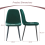 AINPECCA 4PCS Velvet Dining Chairs Breakfast MetalLeg Green 7