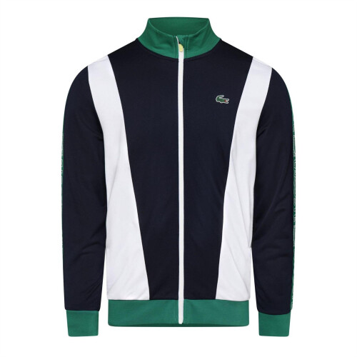 Lacoste (S, Navy/White/Green) Lacoste Mens Logo Track Jacket