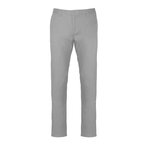 (46R, Fine Grey) Kariban Mens Plain Modern Chinos