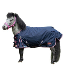 (4', Navy) Gallop Ponie Standard-Neck 5-Point Duraproof 50g Horse Turnout Rug