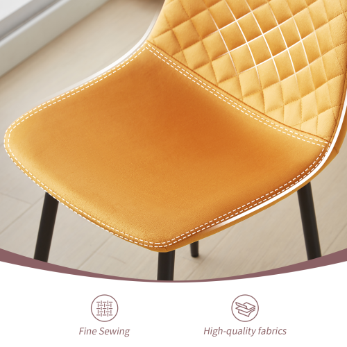 AINPECCA (Yellow, 2PCS Dining Chair) 2PCS Velvet Chairs 1