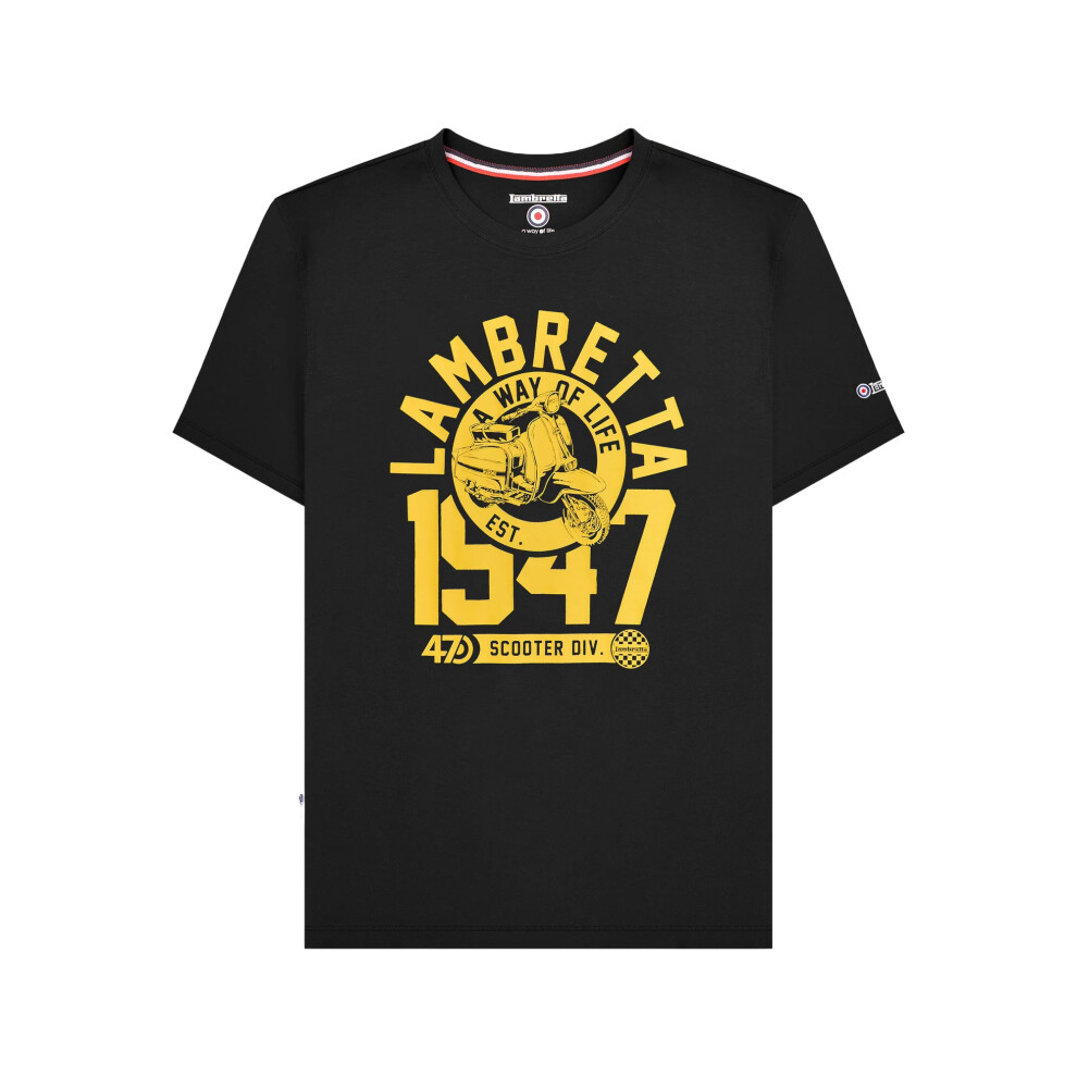 Lambretta (Xl, Black/Gold) Mens 1947 Scooter T-Shirt