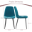 AINPECCA (Velvet Dark Teal) 2PCS Dining Chairs Padded Seat 2