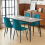 AINPECCA (Velvet Dark Teal) 2PCS Dining Chairs Padded Seat 3