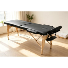 WestWood Black Portable Foldable Massage Bed 2-Fold Massage Table 60cm Wide Spa Beauty
