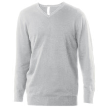 (L, Grey Melange) Kariban Mens Cotton Acrylic V Neck Sweater